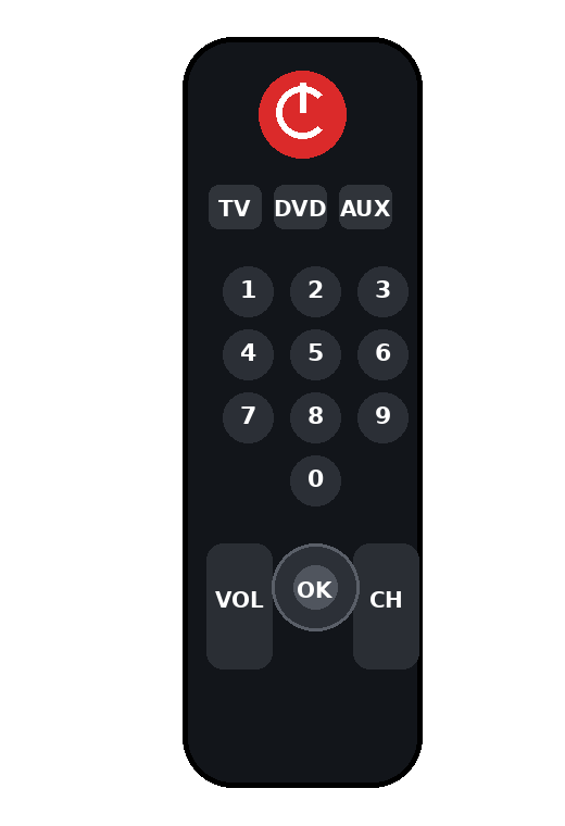 Control universal con botones comunes